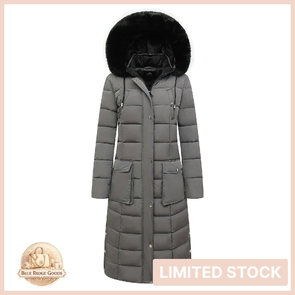 Long Waterproof Puffer Jacket Warm Winter Parka Detachable Hood Oversized